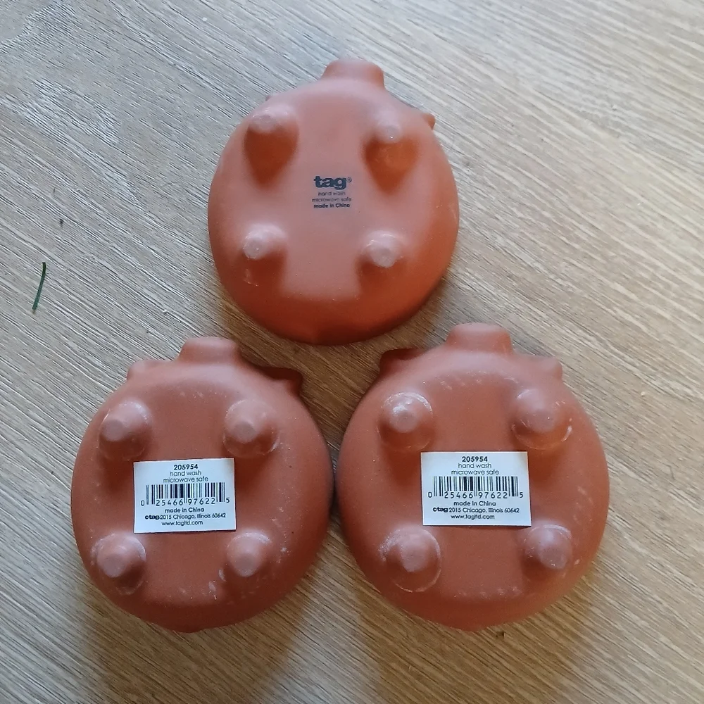 Tag Terracotta Red Clay Cochinito Mini Spice Bowls Dishes Microwave Safe